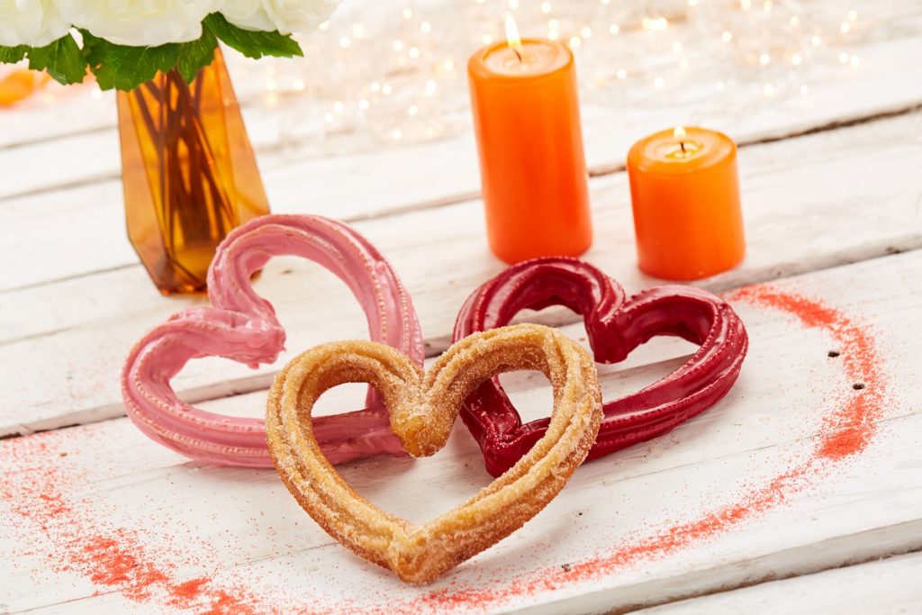 celebrar san valentin con churros